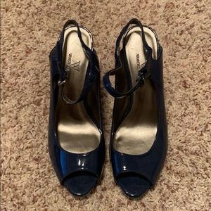 Blue Worthington Open Toe Heel